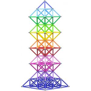 KALWL-Blocs De Construction Magn&eacute;tique 3D Jouet De Puzzle Jeux De Construction Avec B&acirc;tons Magn&eacute;tique Color&eacute;s Pour Les Filles Et Gar&ccedil;ons De Plus De 4 Ans 160 Pi&egrave;ces - Neuf