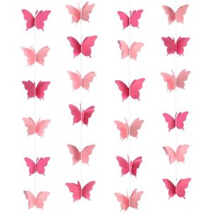 Senior-D&eacute;corations De F&ecirc;te Papillon Rose, D&eacute;corations D'anniversaire F&eacute;&eacute;riques, Banni&egrave;re De Papillons 3d Pour Rem De Dipl&ocirc;me, Mariage, Anniversaire, F&ecirc;te Pr&eacute;natale, Photomaton[L1277] - Neuf