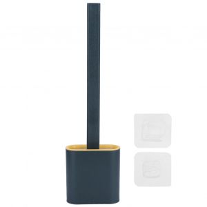 HJLIAN Brosse WC murale a long manche avec support et brosse de nettoyage pour accessoires de salle de bain, gris fonce - Neuf
