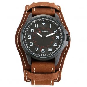 Curren Nouvelle Mode Hommes Mouvement Quartz Bracelet Bracelet Analogique Montre-Bracelet (Bo&icirc;tier Noir + Cadran Noir) - Neuf