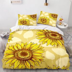 Tournesol Fleurs Fleurie Housse Couette X + X Taies D'oreiller Xcm Parure Housse De Couette Microfibre Parure Lit Enfant Doux Confortable X Cm - Neuf