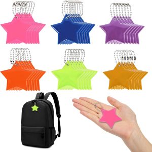 Acdsgd-Lot De 36 Pendentifs R&eacute;fl&eacute;chissants, En Forme D'&eacute;toile, Porte-Cl&eacute;s Pour Anniversaire D'enfant, R&eacute;flecteurs Pour Cartable, V&eacute;lo, F&ecirc;te Et Course &Agrave; Pied (6 Couleurs) - Neuf