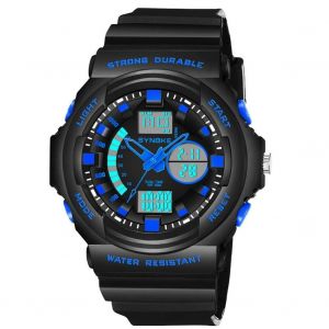 Synoke Fashionable Men Sports Multi-Fonctionnel Montre-Bracelet Électronique (Noir Bleu) - Neuf