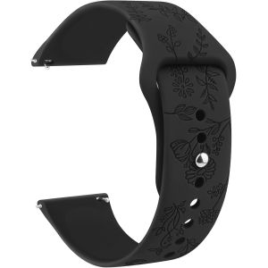 Kalanka-Gravé Floral Bracelets De Montre 20mm 22mm, Bracelets En Silicone Imperméables, Bracelet De Remplacement Réglable À Dégagement Rapide Pour Homme Femme - Neuf