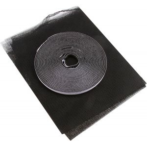 moustiquaire en gaze, anti-mouches, découpable, pour fenêtres et portes, noir, 130 x 150 cm - Neuf