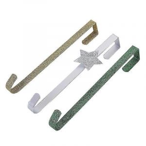 3pcs Cintres de couronne de No&euml;l,cintre de couronne en m&eacute;tal 30cm vert guirlande porte-couronne de No&euml;l Cintre Pxcl- - Neuf