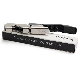 Chicslick-- Tire-Bouchon Professionnel Eco, Couteau De Sommelier En Acier Inoxydable Avec Double Support Articul&eacute; + Ouvre-Bouteille + Couteau Coupe-Capsule Et Spirale Rev&ecirc;tue De T&eacute;flon (Noir[X1967] - Neuf