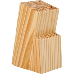 Oayew-Porte-Couteaux De Cuisine 15 Pi&egrave;ces. Support De Couteaux De Cuisine Fabriqu&eacute; En Bois Massif. Tacoma Sans Couteaux Robuste Et &Eacute;l&eacute;gant. Cheville Couteaux De Cuisine Avec Support Pour Ciseaux (Pin - Neuf