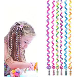 &Eacute;lastique Tresses Cheveux,6 Pi&egrave;ces Bandeau De Cheveux Accessoires Tress&eacute; Avec Strass Pour La F&ecirc;te Des Enfants Faveur Coiffure Cadeau Quotidien D&eacute;guisement(Couleur) Bunte Haar Torsion Haarschmuck - Neuf