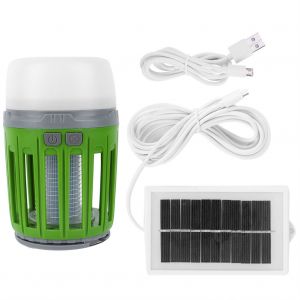 HJLIAN Lampe solaire anti-moustiques verte (avec panneau solaire et batterie) - Neuf