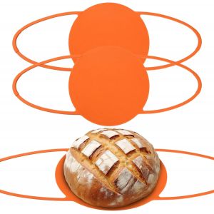 AYUHR-2 Pcs Tapis de Cuisson en Silicone, Tapis de Cuisson du Pain Élingue à Pain en Silicone Réutilisable, Élingue à Pain avec Poignées Longues Antiadhésifs, pour Pain, Pizza, Pâte - Neuf