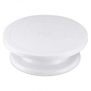 Plateau Tournant À Gâteau Blanc, Support À Gâteau Rotatif En Douceur, Présentoir Pour Ensemble De Décoration De Gâteaux - Neuf