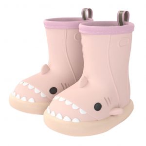 Bottes De Pluie Pour Enfants Et Tout-Petits, Motif Requin De Dessin Animé, Faciles À Enfiler - Neuf