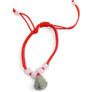 Kal-Feng Shui Kabbale Bracelet Cordon Rouge Avec Jade Bouddha Rieur + Gratuit Rouge String Bracelet Sku: M1078 - Neuf