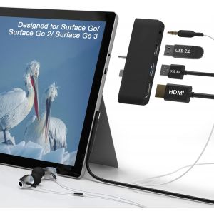 USB Hub Docking Station surface Go 4 /surface Go 3/Surface Go 2/Surface Go,4 en 2 USB Hub avec prise en charge HDMI 4K@30Hz,USB 3.0/USB 2.0 PORT,3.5mm Audio/Headphone Jack Convertisseur Hub USB - Neuf