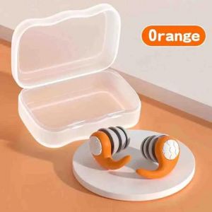 Euty-Bouchons D'oreilles En Silicone Souple Avec Suppression Du Bruit,Imperm&eacute;ables,Confortables &Agrave; Porter,Adapt&eacute;s Au Sommeil Et &Agrave; La Natation-Orange - Neuf