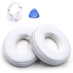Replacement Ear Pads, Replacement Earpads with Protein Leather and Memory Foam, Compatible with Beats Solo 2 Solo 3 Wireless Headphones (White) - Neuf