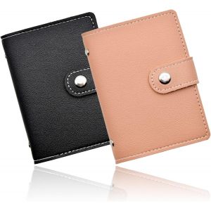 TRAHOO-Portefeuille de Cartes pour Hommes et Femmes, 2 pi&egrave;ces Porte Carte en Cuir PU Souple Portefeuilles &agrave; Poche Mince Porte-Cartes de Visite pour 26 Cartes de cr&eacute;dit - Neuf