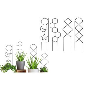 Lot de 4 tuteurs m&eacute;talliques pour plantes grimpantes d'int&eacute;rieur - Neuf