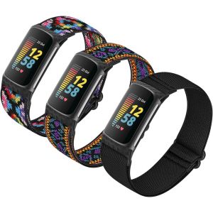 Kal-Lot De 3 Bracelets De Montre &Eacute;lastiques R&eacute;glables Compatibles Avec Les Bracelets Charge 5/Charge 6, Bracelet De Rechange Extensible En Nylon Doux Et Respirant Pour Homme Et Femme - Neuf