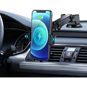 Cmjaagur-10w Qi Chargeur Induction Voiture, Support Téléphone Voiture, Chargeur Sans Fil Voiture Rapide Automatic Clamping Porte Clip De Sortie D'air Support Téléphone Voiture Pour Iphone Sa[M1327] - Neuf