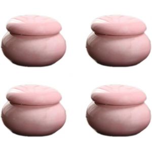Kal-1 Pot En Céramique Avec Couvercle, Polyvalent, Petit Bocal, Sucrier, Mini Boîte À Café Pour Le Stockage Et Le Remplissage Pour Gloss À Lèvres, Café, Sucre, Thé, Épices, Rose, 3,3 X 2,3 Cm - Neuf
