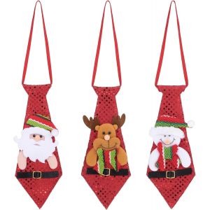 Meimie-3 Pièces Cravate En Tissu De Noël Cravate De Confortable Cravate De Fête Pour Garçons Femmes Hommes Fête De Festival Costume De Noël Fête De Mariage Taille - Neuf