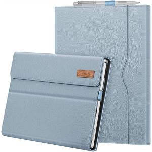 Housse Pour Microsoft Surface Pro 7+/Surface Pro 7/Pro 6/Pro 5/Pro 4/Pro 3 - Coque Multi-Angle Ajustables Etui De Protection Fermeture Magnétique Cover Avec Poche De Documents, Bleu Gelé - Neuf