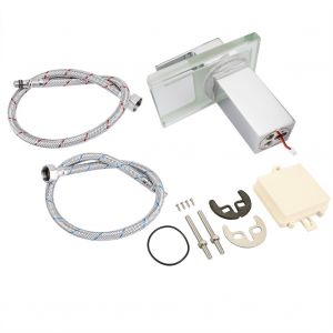 HJLIAN Robinet de lavabo chrome, mitigeur eau chaude et eau froide, LED 3 couleurs, large ouverture, cascade, evier, Royaume-Uni, G1/2 - Neuf