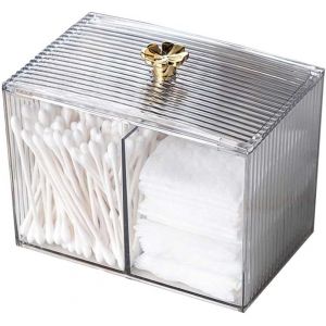 Coton-Tige Fort, Coton-Tige Boîte De Rangement, Maquillage Boîte De Rangement, Un Démaquillant En Coton-Tige Boîte De Rangement, D'acrylique Transparent, Avec Un Coton-Tige Fort, Adapté Pour Les Toilettes, Salles De Bains Et Chambres À Coucher - Neuf
