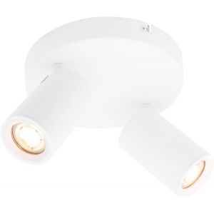 KALSW-Spot De Plafond Led Blanc 2 Lumi&egrave;res,Carr&eacute;,Inclinable,Douille Gu10,Ip20 - Neuf