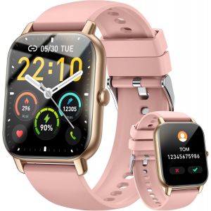 KALANKA-Montre connect&eacute;e pour homme femme, 1,85"" HD Bluetooth pour r&eacute;ponse/appels, 110+ Sportive Smart Watch Cardiofr&eacute;quencem&egrave;tre/Podom&egrave;tre/SpO2/Sommeil, &eacute;tanche IP68 Fitness Tracker pour Android iOS - Neuf