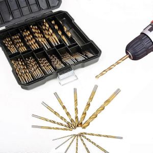 99Pcs Tige Droite Twist Drill Bits HSS TiPlated Pour M&eacute;tal, Bois, Plastique Avec Bo&icirc;te de Rangement - Neuf