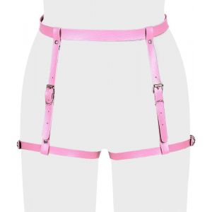 Cauc-Punk Cha&icirc;ne De Corps En Cuir Pour Femmes Taille Harnais Ceinture Gothique Cha&icirc;ne De Jambe R&eacute;glable Ceinture Cuisse Jarretelles Plage Bo&icirc;te De Nuit F&ecirc;te Discoth&egrave;que Accessoires De Corps(Rose) - Neuf