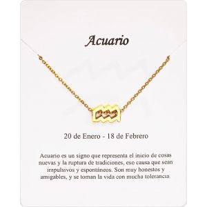 Kal-Collier Signe Du Zodiaque En Acier Inoxydable Belle Carte Signification Signe Du Zodiaque Pendentif Horoscope Pour Femme Ou Homme Cadeau Anniversaire - Neuf