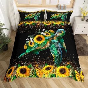 Parure De Lit Motif Tortue De Mer, Housse De Couette, Taies D'oreiller, Motif Animal De L'océan, Motif Tortue, Queen Size, Twin, Enfants, Textile De Maison, Carte, Corail, Housse De Couette, King Size - Neuf