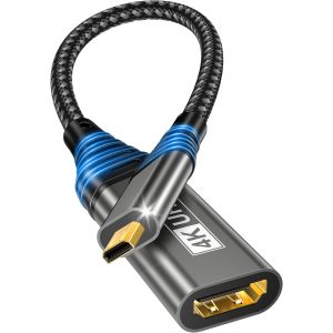 ERYI-Micro Hdmi Vers Hdmi Adaptateur 4K @ 60 Hz 3D 1080P Type D Vers A Prend En Charge Ethernet,3D,Hdr Et Arc,Micro Hdmi Vers Hdmi Compatible Avec Raspberry Pi 5/4,Hero,Caméras A6300 A6400,Yoga,Odroi - Neuf