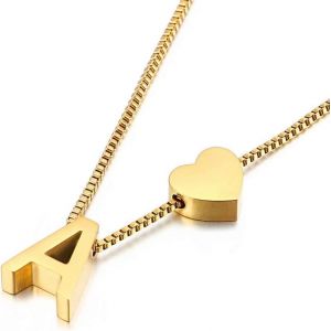 Kal-Collier À Pendentif Initiale En Or, Pendentif Exquis Lettre A-Z Personnalisébijoux Féminins Minimalistes Collier Lettre A-Z - Neuf