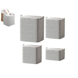 Ensemble de 4 bacs de rangement pliables pour organiser v&ecirc;tements et linge de lit - Neuf