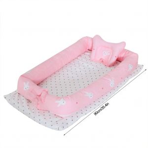 HJLIAN Lit de voyage amovible et portable en coton pour nouveau-ne, motif animal de dessin anime - Neuf