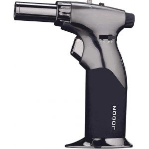 Briquet torche, briquet culinaire rechargeable a double flamme avec verrouillage de flamme continue et flamme reglable pour cuisine, barbecue, patisserie, creme brulee (butan) - Neuf