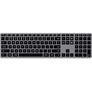 Clavier Sans Fil Slim X3 Qwerty Anglais, Clavier Bluetooth Avec Pavé Numérique Et Rétroéclairé, Multi-Dispositif Pour Macbook Pro/Air Et Mini, Ipad Pro/Air, Imac Et Plus ¿ Gris, Disposition Us - Neuf