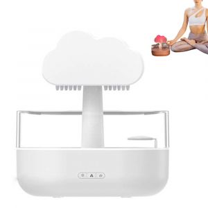 Humidificateur diffuseur nuage avec veilleuse et simulation de gouttes de pluie pour bureau ou chevet - Neuf