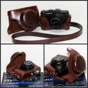 Noir - Coque en cuir PU pour appareil photo Panasonic, demi étui rigide pour appareil photo Lumix DMC LX7 LX7 LX5 LX3 LX 7 LX 5 LX 3 - Neuf