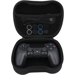 Pack Manette Pour Ps4 / Ps3 / Pc/Mobile Sans Fil - Manette Sans Fil, 2-Shock, 6 Axes, Pavé Tactile, Entrée Casque, Câble De Charge, 8 X Grips Pour Joystick, Housse Pour Manette - Noir - Neuf