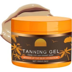 Kathlelxh-Crème Autobronzante Intense, Crème Bronzante Pour Un Bronzage Rapide, Crèmes Bronzante Pour Le Vi Et Le Corps, Accélérateur De Bronzage En Extérieur, Intensive Tanning Gel - 150g[H1117] - Neuf