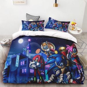 Housse De Couette Et Taie D'oreiller Sonic Digimon Cartoon Parure De Lit Double, Twin, Full, Queen, King Size, Decoration D'intérieur - Neuf
