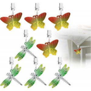 Sjzg-&reg; 8x Poids De Nappe - Poids De Nappe En Forme De Libellules Et De Papillons - Pinces &Agrave; Nappe - Env. 35g Chacun - Pinces &Agrave; Nappe (Rouge + Vert) - Neuf