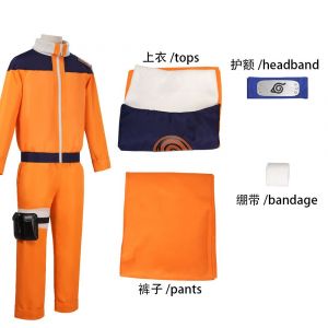 Costume De Cosplay Naruto, Ensemble Complet De Costumes D'anime Pour Jeunes Naruto Uzumaki, Hall Cosplay - Neuf