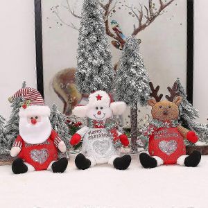 3pcs De No&euml;l Apple Sac, Sacs De Bonbons De No&euml;l, D&eacute;coration De No&euml;l Cadeau De Poup&eacute;e Sacs R&eacute;utilisables 3d Tricot&eacute; Santa Bonhomme De Neige Elk Sac De Rangement - Neuf